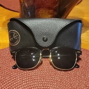 BNWT Ray-ban Polarized club Master RB3016 Black/gold sunglass